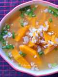 Canh bí đỏ đậu phộng(món chay)