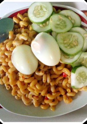 A picture of Palm oil macaroni jollof.