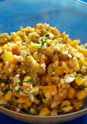 A picture of Cashew Corn Potato Chaat.