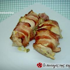 A picture of Stuffed chicken with mustard and cheese.