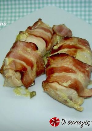 A picture of Stuffed chicken with mustard and cheese.