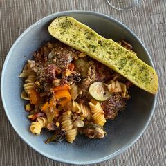 A picture of Lightly Spiced Veggie Pasta Bake.