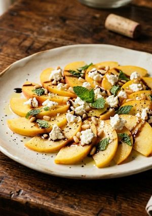 Foto di Carpaccio di Pesche, Feta e Menta