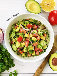 A picture of Avocado Tomato Cucumber Salad.
