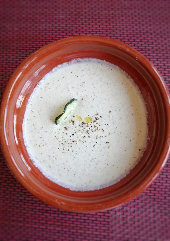 Una foto de Crema fría de pepino