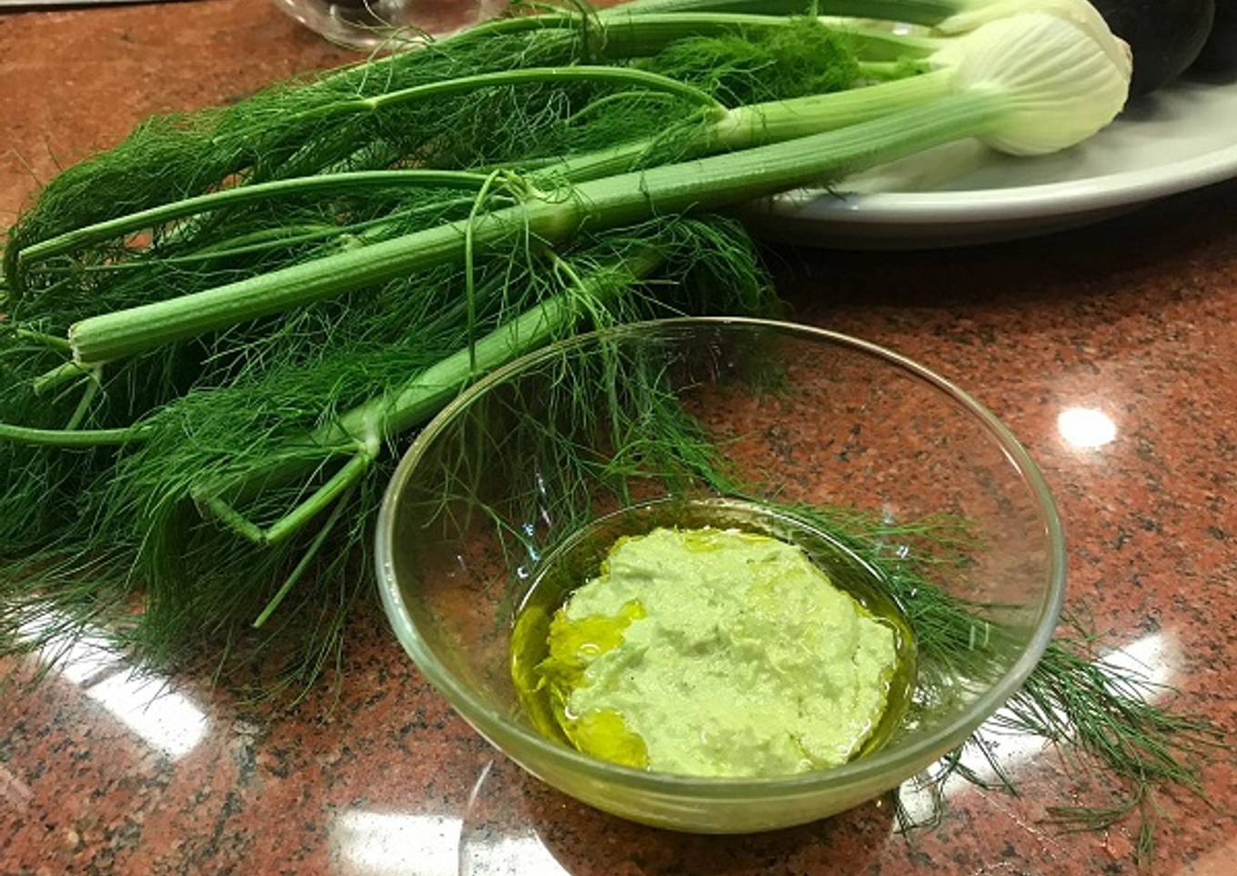 Garlic pesto with Marcona almonds