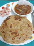 Chole With Chur - Chur Paratha (Flaky Indian Flat Bread)