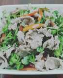 Bò xào & salad cải mầm