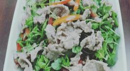 Hình ảnh món Bò xào & salad cải mầm
