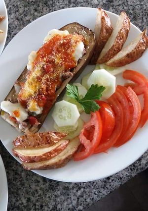 Una foto de Berenjenas rellenas de carne