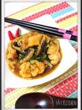 Ayam tumis sayur asin & jamur kering shitake