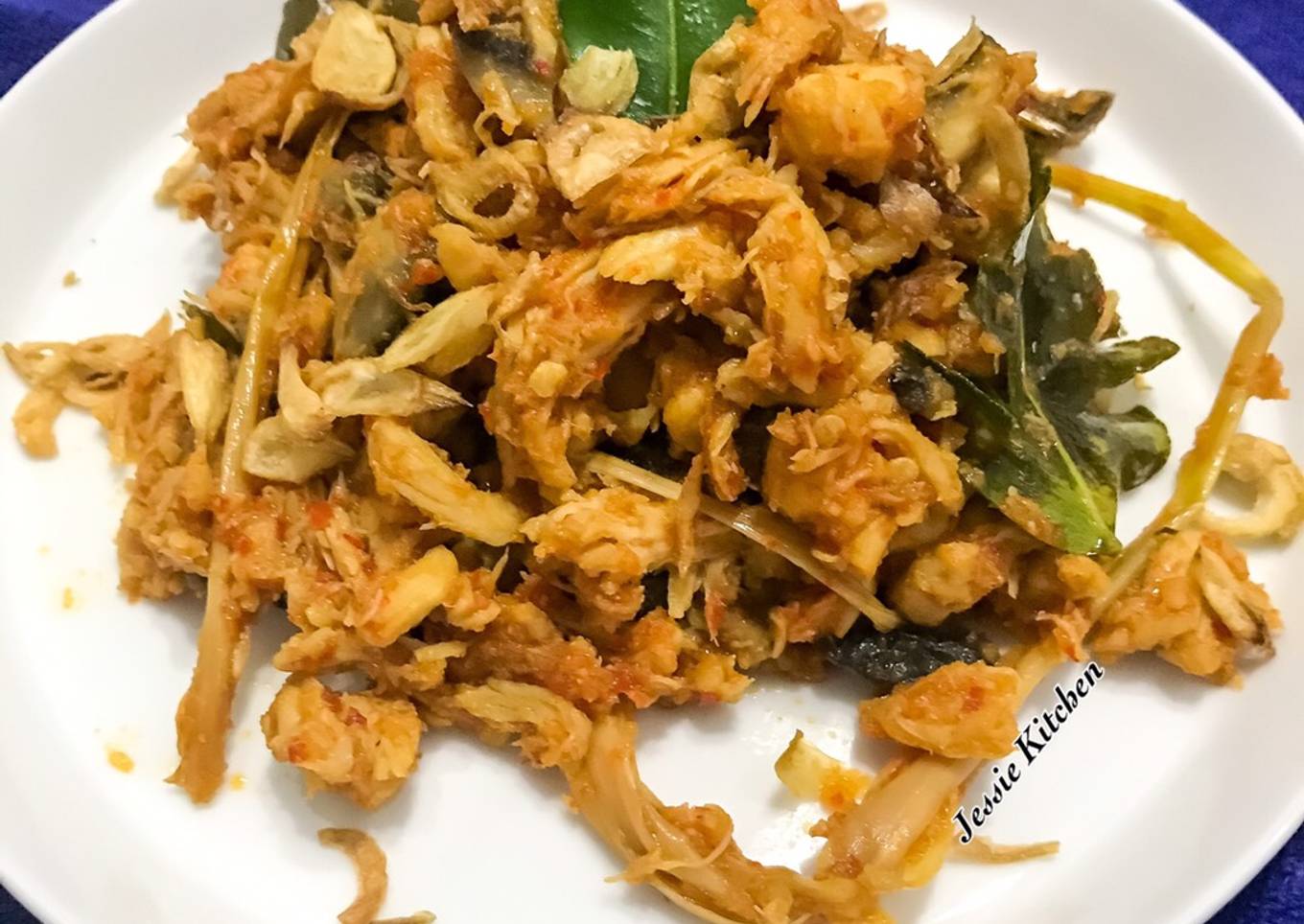 Ayam Suwir + Jamur Sambel Merah
