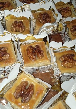 صورة لوصفة بقلاوة بالجوز