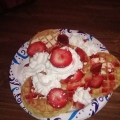 A picture of Strawberry waffles.