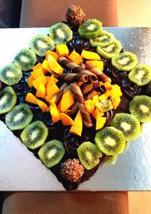 A picture of Eggless chocolate fruit cake..
