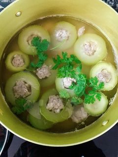 Hình của món Canh bí đao dồn thịt bằm.