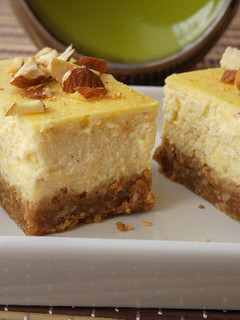 Mandarinos-mandulás, olasz sajttorta szelet recept fotója