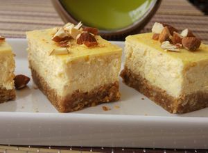 Mandarinos-mandulás, olasz sajttorta szelet recept fotója