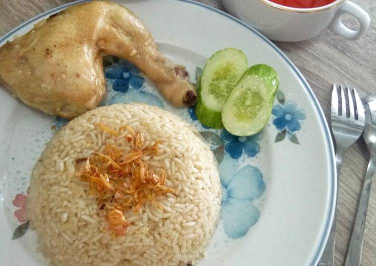 Cara mudah Menyiapkan Hainan chicken rice #pekaninspirasi yang simpel