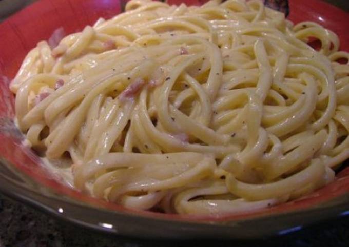 Espaguetis carbonara con queso Philadelphia Receta de Andreasln_- Cookpad