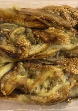 A picture of Grilling eggplant 🍆.