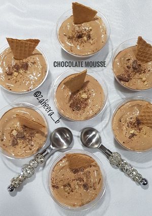 A picture of Chocolate mousse #sahdessert.