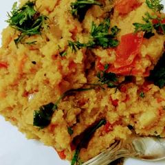 A picture of Upma as breakfast.