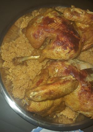 صورة لوصفة أرز مسقى بالدجاج