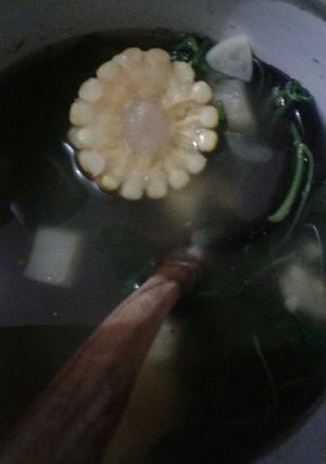 Foto resep Bayam jagung labu
