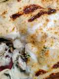 Gnocchi, mushroom, and blue cheese bake