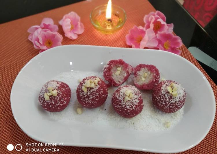 Step-by-Step Guide to Make Super Quick Homemade Coconut laddu in a different way (without artificial food colour