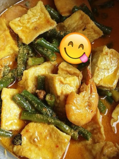Foto resep Kacang Panjang + udang dan Tahu goreng kuah santan