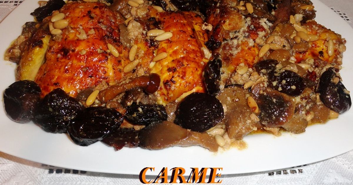 Pular Da Rellena Pularda Rellena Con Setas, Ciruelas Y Piñones Receta de carme castillo