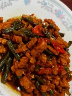 Foto resep Tumis Tempe kacang panjang