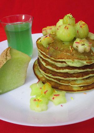 عکسی از دستور پنکیک طالبی 🥞 🍈