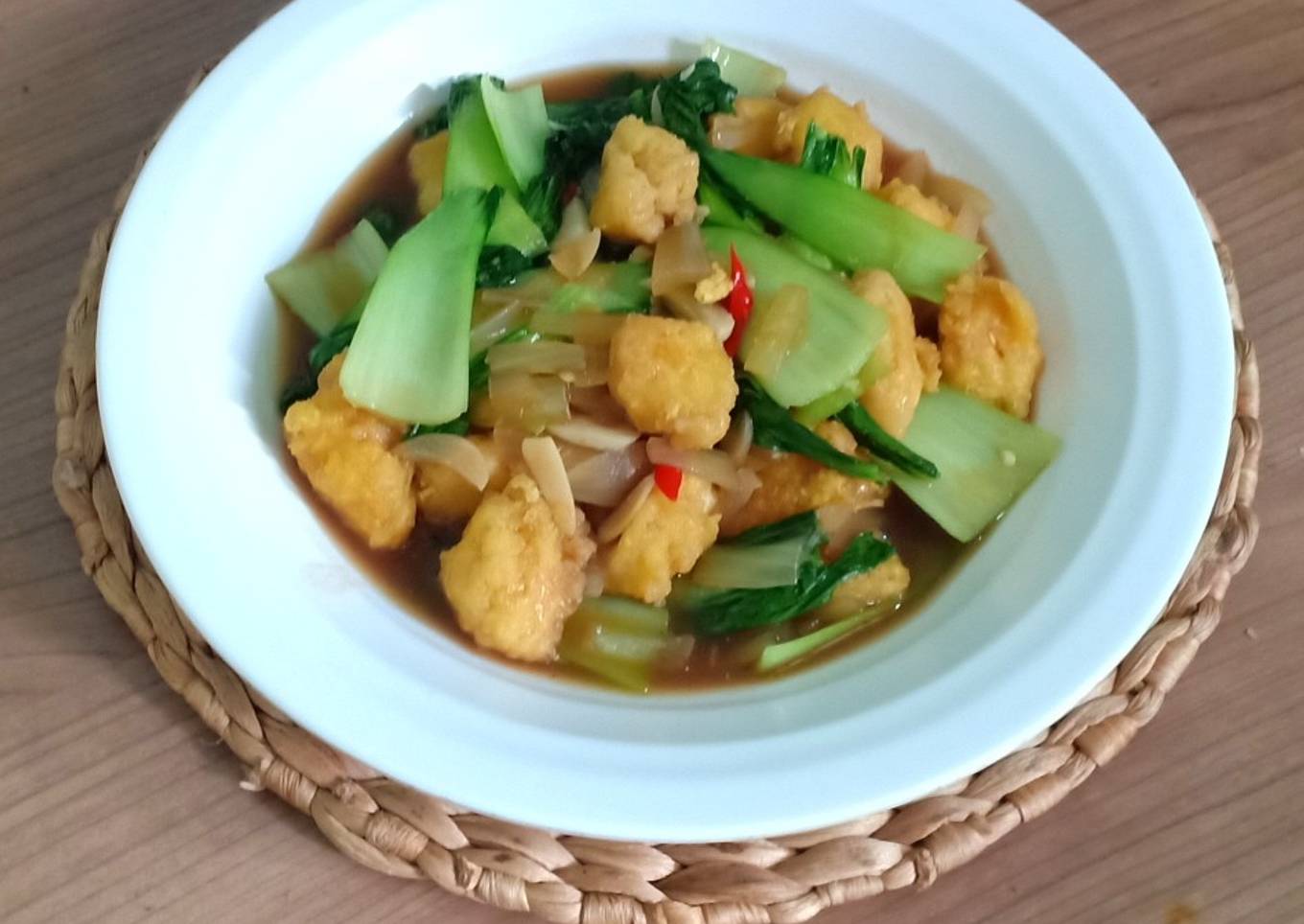 19. Pakcoy Tofu Goreng Saus Tiram
