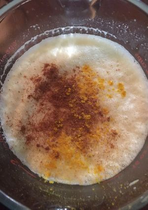 Una foto de Leche de soya batida con especias