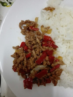 Una foto de Carne picada picante salteada