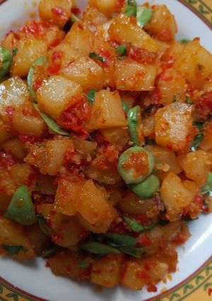 Foto resep Balado kentang + pete
