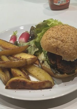 A picture of Black bean burgers.