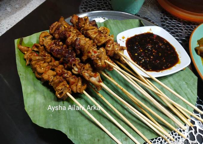 Sate Usus Ayam Pedas