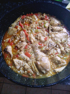 Una foto de Arroz con pollo al curry