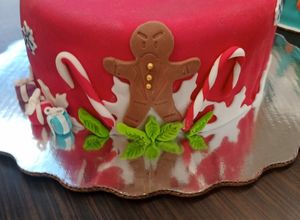 Una foto de Pastel navideño decorado con fondant