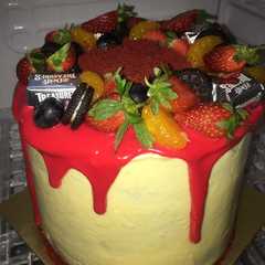 A picture of 49. Red Velvet Cake with Cream Cheese frosting.