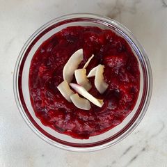 A picture of Orange Zest Cranberry Sauce #sugar-free #vegan.