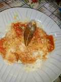 Arroz tostado con salsa 😍 muuuy ricooooo!!!!!!😊