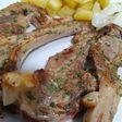 Chuletas de cordero a la plancha y patatas al romero