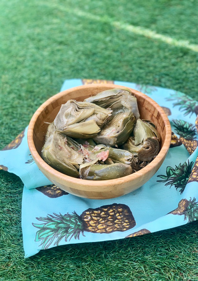 Una foto de Alcachofas con bacon con Thermomix