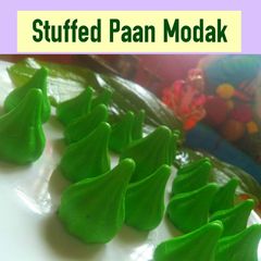 A picture of Stuffed paan modak.