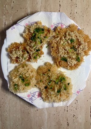 Hình của món Cơm cháy mỡ hành.